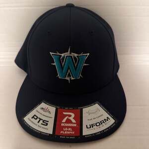 Richardson PTS Performance Team Series U-Form Flexfit Hat - Navy Blue/Teal 'W' L